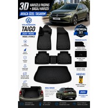 PINUKS Volkswagen Taıgo 2025 Model Uyumlu 3D Araca Özel Havuzlu Paspas+Bagaj Havuzu Birebir Uyum-Hediyeli