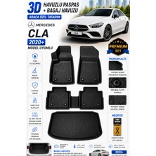 PINUKS Mercedes Cla 2022 Model Uyumlu 3D Araca Özel Havuzlu Paspas+Bagaj Havuzu Birebir Uyum-Hediyeli