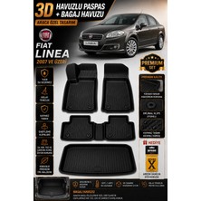 PINUKS Fıat Linea 2009 Model Uyumlu 3D Araca Özel Havuzlu Paspas+Bagaj Havuzu Birebir Uyum-Hediyeli