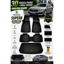 PINUKS Skoda Superb 2024+ Model Uyumlu 3D Araca Özel Havuzlu Paspas+Bagaj Havuzu Birebir Uyum-Hediyeli