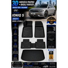 PINUKS Hyundai Ioniq 5 2023 Model Uyumlu 3D Araca Özel Havuzlu Paspas+Bagaj Havuzu Birebir Uyum-Hediyeli