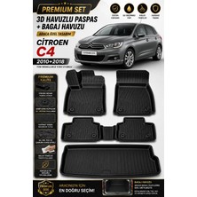 PINUKS Citroen C4 2018 Model Uyumlu 3D Araca Özel Havuzlu Paspas+Bagaj Havuzu Birebir Uyum-Hediyeli