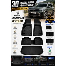 PINUKS Renault Duster 4x4 2024+ Model Uyumlu 3D Araca Özel Havuzlu Paspas+Bagaj Havuzu Birebir Uyum-Hediyeli