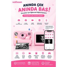 Vothoon Çocuk Anında Baskılı Fotoğraf Makinesi 16MP Dijital Kamera 1080P Video Wifi Telefon Destekli