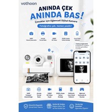 Vothoon Çocuk Anında Baskılı Fotoğraf Makinesi 16MP Dijital Kamera 1080P Video Wifi Telefon Destekli