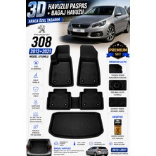 PINUKS Peugeot 308 2015 Model Uyumlu 3D Araca Özel Havuzlu Paspas+Bagaj Havuzu Birebir Uyum-Hediyeli