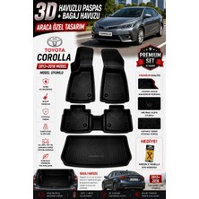 PINUKS Toyota Corolla 2016 Model Uyumlu 3D Araca Özel Havuzlu Paspas+Bagaj Havuzu Birebir Uyum-Hediyeli