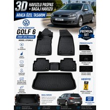 PINUKS Volkswagen Golf 6 2010 Model Uyumlu 3D Araca Özel Havuzlu Paspas+Bagaj Havuzu Birebir Uyum-Hediyeli