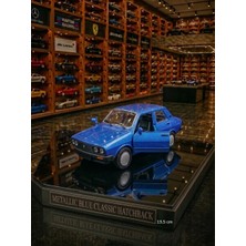 Oyuncak Sahili Renault Toros Klasik Nostalji Model 13.5 cm Metal Reno Çekbırak Araba Kapı Açılır Işık Ses Koleksiyon Model Mavi