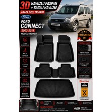 PINUKS Ford Connect 2011 Model Uyumlu 3D Araca Özel Havuzlu Paspas+Bagaj Havuzu Birebir Uyum-Hediyeli