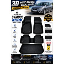 PINUKS Renault Symbol 2013+ Model Uyumlu 3D Araca Özel Havuzlu Paspas+Bagaj Havuzu Birebir Uyum-Hediyeli