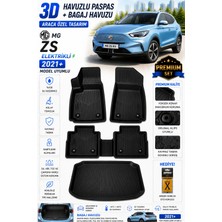 PINUKS Mg Zs Elektrikli 2021+ Model Uyumlu 3D Araca Özel Havuzlu Paspas+Bagaj Havuzu Birebir Uyum-Hediyeli