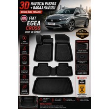 PINUKS Fiat Egea Cross 2024 Model Uyumlu 3D Araca Özel Havuzlu Paspas+Bagaj Havuzu Birebir Uyum-Hediyeli
