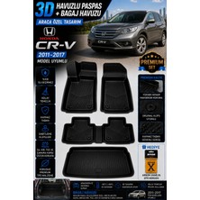 PINUKS Honda Cr-V 2015 Model Uyumlu 3D Araca Özel Havuzlu Paspas+Bagaj Havuzu Birebir Uyum-Hediyeli
