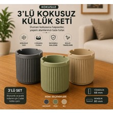 Poliwork 3'lü Kokusuz Küllük Seti Plastik Sigara Küllüğü Yanmaz Plastik Ixora L Dekoratif Masa Küllüğü 3 Sigara Yuvalı