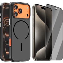 Vendas Apple iPhone 17 Pro Max Kılıf M-Safe Şarj Özellikli Zore Lora PC Kapak + Hayalet Ekran Koruyucu