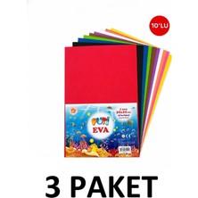 Puti 3 Paket Karışık Renk A4 Klasik Düz Eva 20X30 cm 10'lu