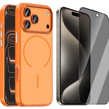 Vendas Apple iPhone 17 Pro Max Kılıf M-Safe Şarj Özellikli Zore Lora Pc Kapak + Hayalet Ekran Koruyucu