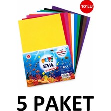 Puti 5 Paket Karışık Renk A4 Yapışkanlı Düz Eva 20X30 cm 10'lu