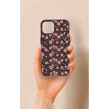 Vip Case iPhone 13 Uyumlu Mini Pembe Çiçek Desenli Silikon Kılıf