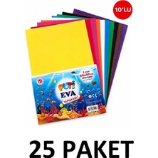 Puti 25 Paket Karışık Renk A4 Yapışkanlı Düz Eva 20X30 cm 10'lu