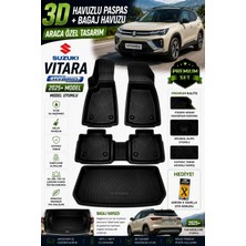 PINUKS Suzuki Vitara Hybrıd 2025+ Model Uyumlu 3D Araca Özel Havuzlu Paspas+Bagaj Havuzu Birebir Uyum-Hediyeli
