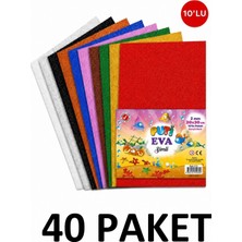 Puti 40 Paket Karışık Renk A4 Simli Eva 20X30 cm 10'lu