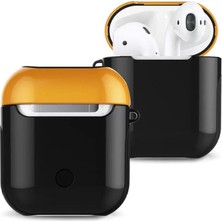 Bezos Airpods 2 (2.nesil) 3in1 Kılıf - Siyah-Sarı