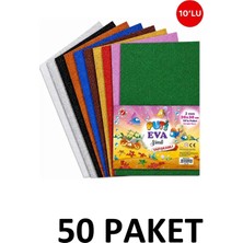 Puti 50 Paket Karışık Renk A4 Simli Yapışkanlı Eva 20X30 cm 10'lu