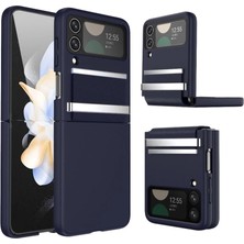 Uravas Store Samsung Galaxy Z Flip 4 Kılıf Belt Flip Kapak - Lacivert