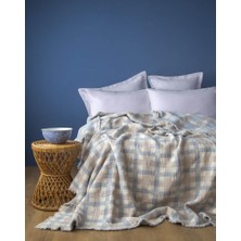 Apricitas Home Lauren Indigo Tek Kişilik Müslin Tek Yatak Örtüsü