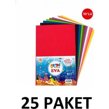 Puti 25 Paket Karışık Renk A4 Klasik Düz Eva 20X30 cm 10'lu