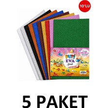 Puti 5 Paket Karışık Renk A4 Simli Yapışkanlı Eva 20X30 cm 10'lu