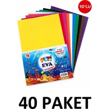 Puti 40 Paket Karışık Renk A4 Yapışkanlı Düz Eva 20X30 cm 10'lu