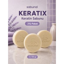 Sabunal Keratıx Keratin Sabunu 3 Adet - Saç, Sakal ve Cilt Için Güçlü, Pürüzsüz ve Bakımlı Görünüm Sabunu