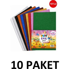 Puti 10 Paket Karışık Renk A4 Simli Yapışkanlı Eva 20X30 cm 10'lu