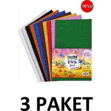 Puti 3 Paket Karışık Renk A4 Simli Yapışkanlı Eva 20X30 cm 10'lu