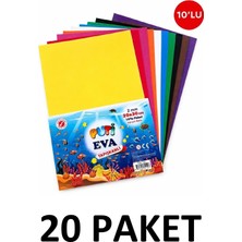 Puti 20 Paket Karışık Renk A4 Yapışkanlı Düz Eva 20X30 cm 10'lu