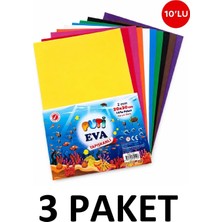 Puti 3 Paket Karışık Renk A4 Yapışkanlı Düz Eva 20X30 cm 10'lu