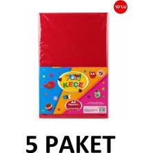 Puti 5 Paket Karışık Renk A4 Yapışkanlı Keçe 20X30 cm 10'lu
