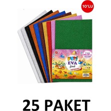 Puti 25 Paket Karışık Renk A4 Simli Yapışkanlı Eva 20X30 cm 10'lu