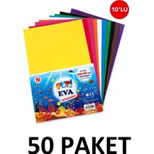 Puti 50 Paket Karışık Renk A4 Yapışkanlı Düz Eva 20X30 cm 10'lu