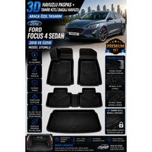 PINUKS Ford Focus 4 Sed.tamir Kitli 2025 Model Uyumlu 3D Araca Özel Havuzlu Paspas+Bagaj Havuzu Birebir Uyum-Hediyeli