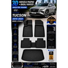 PINUKS Hyundai Tucson 2018 Model Uyumlu 3D Araca Özel Havuzlu Paspas+Bagaj Havuzu Birebir Uyum-Hediyeli