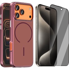Vendas Apple iPhone 17 Pro Max Kılıf M-Safe Şarj Özellikli Zore Lora Pc Kapak + Hayalet Ekran Koruyucu