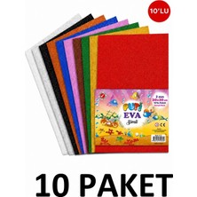 Puti 10 Paket Karışık Renk A4 Simli Eva 20X30 cm 10'lu