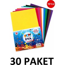 Puti 30 Paket Karışık Renk A4 Yapışkanlı Düz Eva 20X30 cm 10'lu