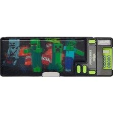 Smiggle Minecraft Pop-Out Kalemlik – Çok Bölmeli Lisanslı Okul Kalem Kutusu / Yeşil
