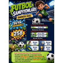 Ceres Studio Okul Etiketi Kalem Defter Isimli Etiket Isim Yazılabilen Futbol Temalı - 258 Adet Özel Yeni Tasarım