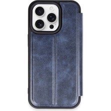 Uravas Store Apple iPhone 15 Pro Max Kılıf Flip Cover - Lacivert
